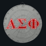 Alpha Sigma Phi Red Letters Dart Board<br><div class="desc">Check out these official Alpha Sigma Phi designs! Personalize your own Greek merchandise on Zazzle.com! Click the Customize button to insert your own name, class year, or club to make a unique product. Try adding text using various fonts & view a preview of your design! Zazzle's easy to customize products...</div>