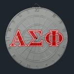Alpha Sigma Phi Red Letters Dart Board<br><div class="desc">Check out these official Alpha Sigma Phi designs! Personalize your own Greek merchandise on Zazzle.com! Click the Customize button to insert your own name, class year, or club to make a unique product. Try adding text using various fonts & view a preview of your design! Zazzle's easy to customize products...</div>
