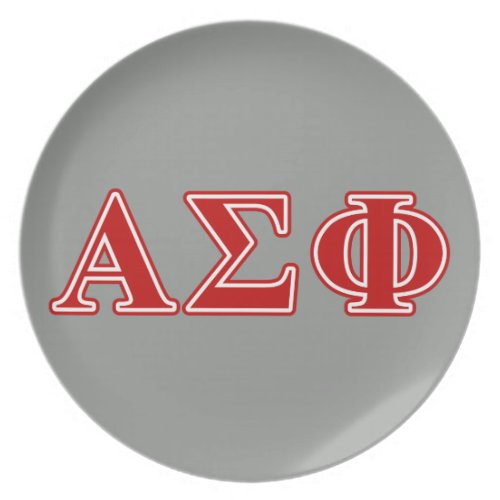 Alpha Sigma Phi Red Letters Dinner Plate