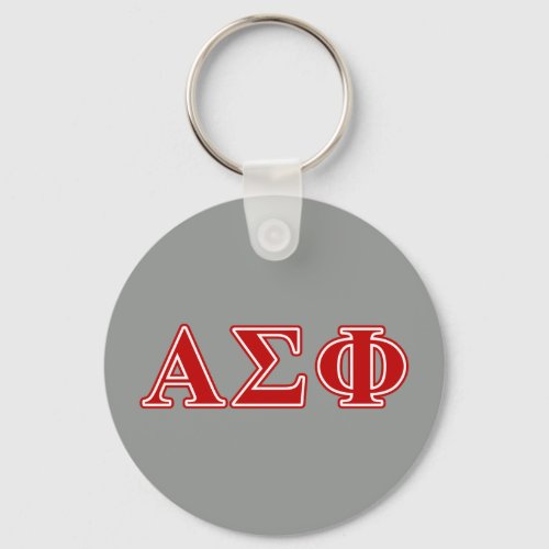 Alpha Sigma Phi Red Letters Keychain