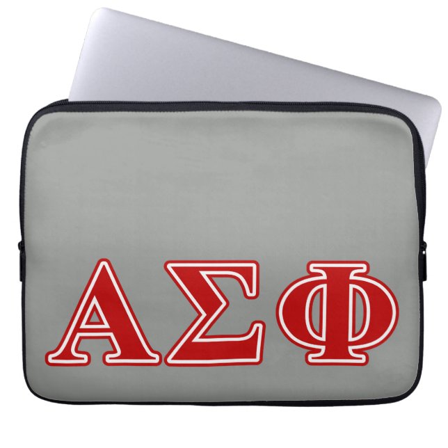 Alpha Sigma Phi Red Letters Laptop Sleeve (Front)