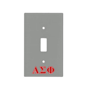 Alpha Sigma Phi Red Letters Light Switch Cover