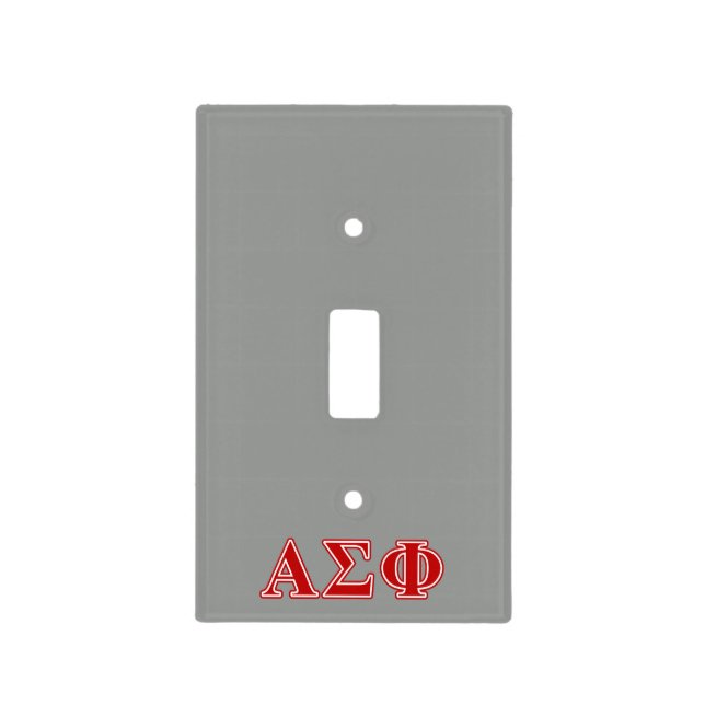 Alpha Sigma Phi Red Letters Light Switch Cover (Front)