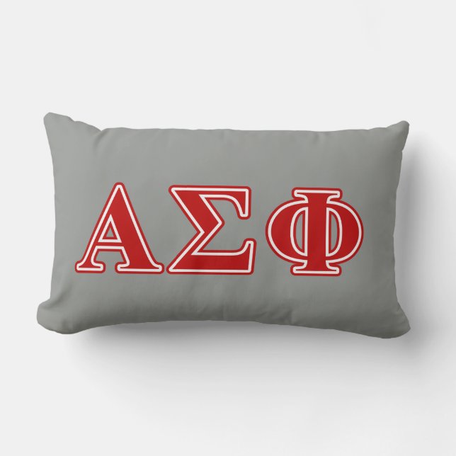 Alpha Sigma Phi Red Letters Lumbar Pillow (Front)