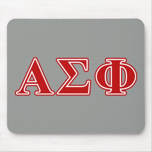 Alpha Sigma Phi Red Letters Mouse Pad