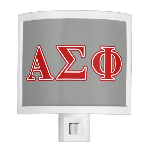 Alpha Sigma Phi Red Letters Night Light