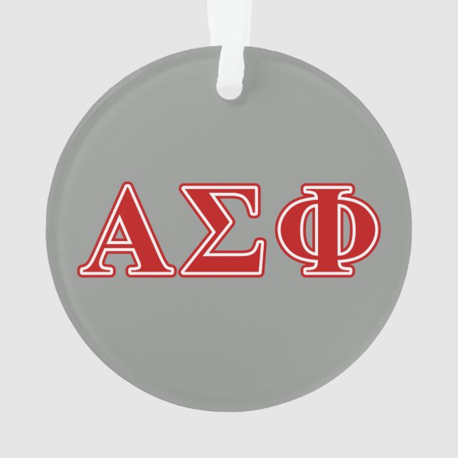 Alpha Sigma Phi Red Letters Ornament (Back)