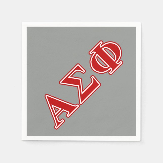 Alpha Sigma Phi Red Letters Paper Napkins (Front)