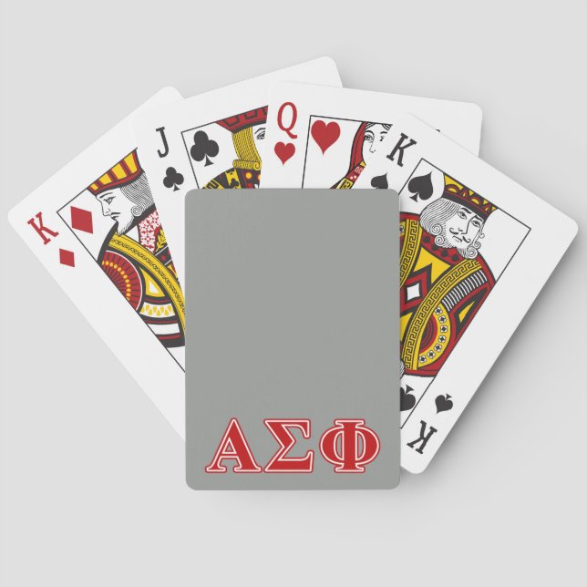 Alpha Sigma Phi Red Letters Poker Cards (Back)