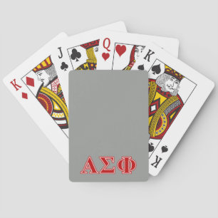 Alpha Sigma Phi Red Letters Poker Cards