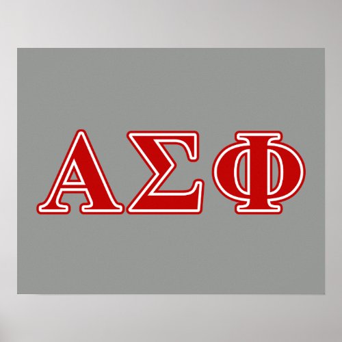 Alpha Sigma Phi Red Letters Poster
