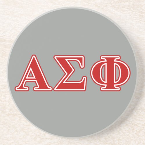Alpha Sigma Phi Red Letters Sandstone Coaster