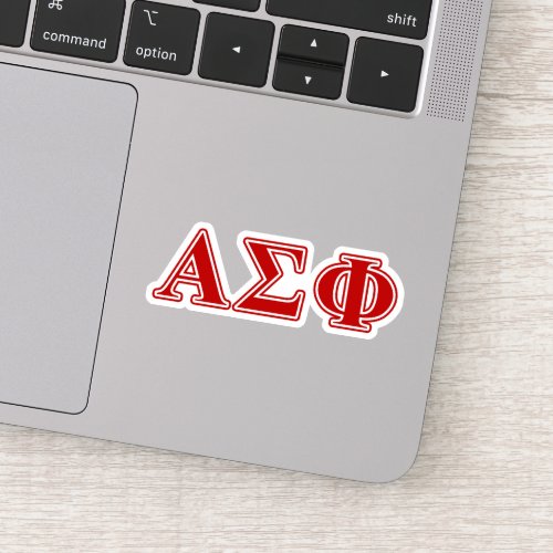 Alpha Sigma Phi Red Letters Sticker