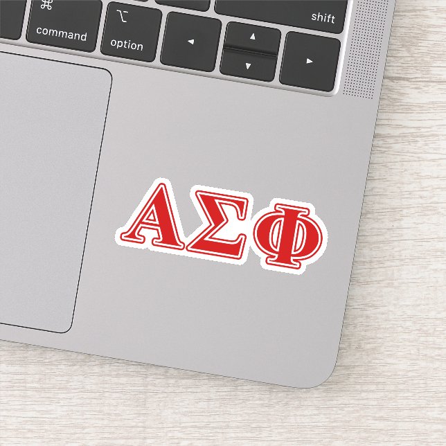 Alpha Sigma Phi Red Letters Sticker (Detail)