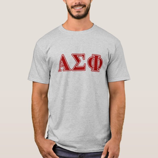 Alpha Sigma Phi Red Letters T-Shirt (Front)