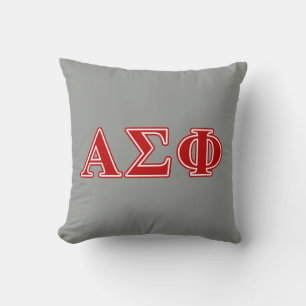 Alpha Sigma Phi Red Letters Throw Pillow
