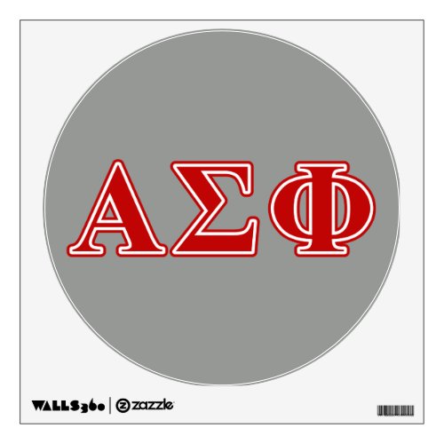Alpha Sigma Phi Red Letters Wall Sticker