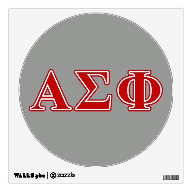 Alpha Sigma Phi Red Letters Wall Sticker (Front)