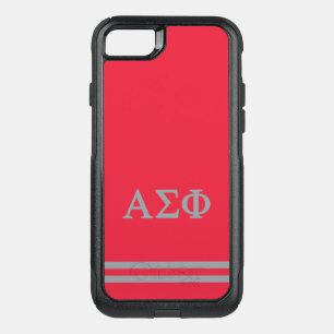 Alpha Sigma Phi Sport Stripe OtterBox Commuter iPhone SE/8/7 Case