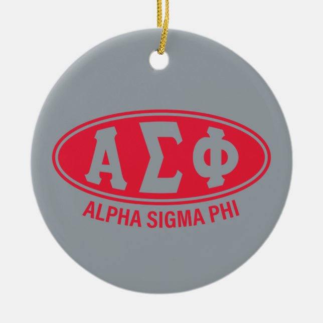 Alpha Sigma Phi | Vintage Ceramic Ornament (Front)