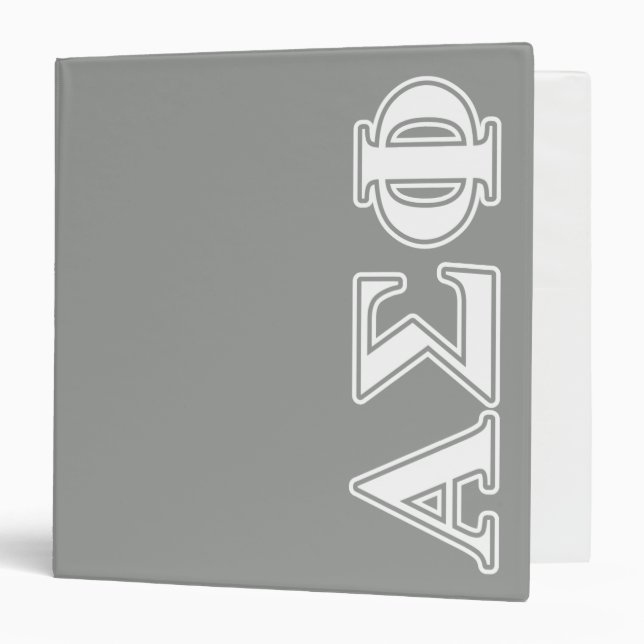 Alpha Sigma Phi White and Grey Letters Binder (Front/Inside)