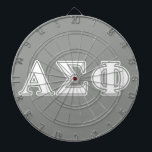 Alpha Sigma Phi White and Grey Letters Dart Board<br><div class="desc">Check out these official Alpha Sigma Phi designs! Personalize your own Greek merchandise on Zazzle.com! Click the Customize button to insert your own name, class year, or club to make a unique product. Try adding text using various fonts & view a preview of your design! Zazzle's easy to customize products...</div>