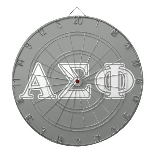 Alpha Sigma Phi White and Grey Letters Dart Board