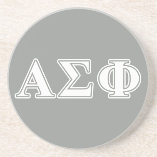 Alpha Sigma Phi White and Grey Letters Drink Coaster