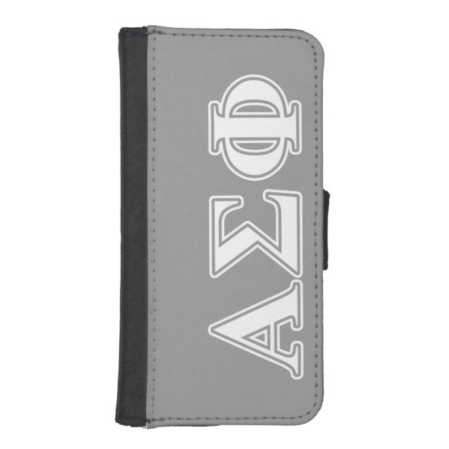 Alpha Sigma Phi White and Grey Letters iPhone Wallet Case (Front)