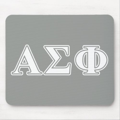 Alpha Sigma Phi White and Grey Letters Mouse Pad