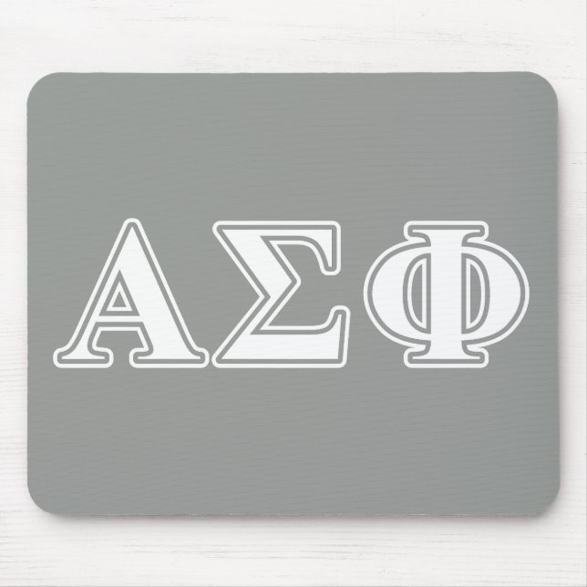 Alpha Sigma Phi White and Grey Letters Mouse Pad (Front)