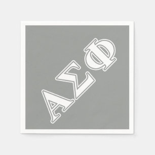 Alpha Sigma Phi White and Grey Letters Paper Napkins