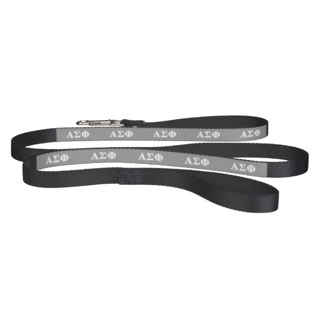 Alpha Sigma Phi White and Grey Letters Pet Leash (Full)