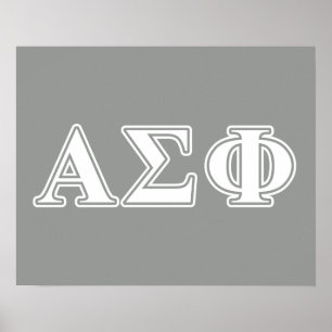Alpha Sigma Phi White and Grey Letters Poster