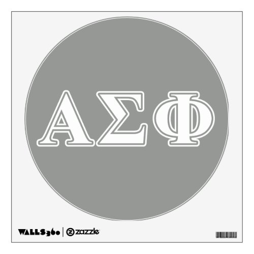 Alpha Sigma Phi White and Grey Letters Wall Decal
