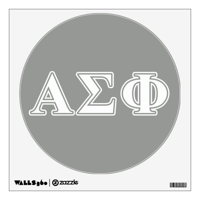 Alpha Sigma Phi White and Grey Letters Wall Decal (Front)