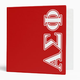 Alpha Sigma Phi White and Red Letters 3 Ring Binder