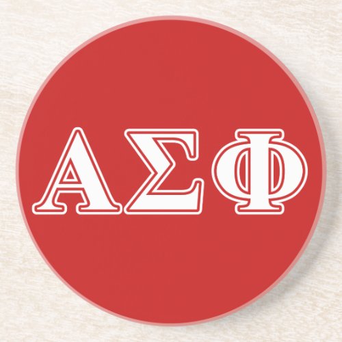 Alpha Sigma Phi White and Red Letters Coaster