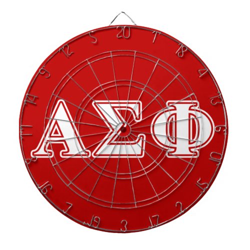 Alpha Sigma Phi White and Red Letters Dartboard