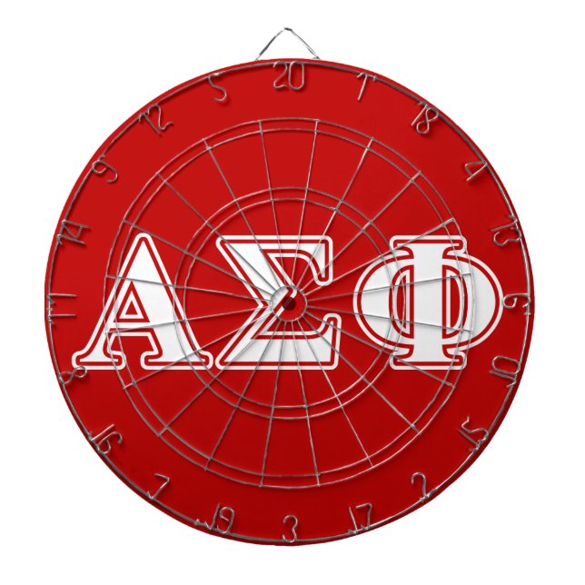 Alpha Sigma Phi White and Red Letters Dartboard (Front)