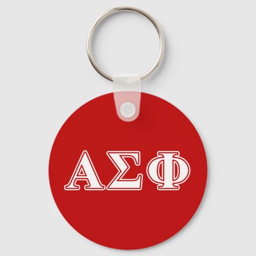 Alpha Sigma Phi White and Red Letters Keychain