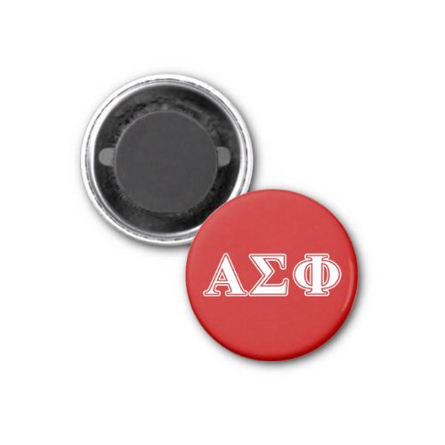 Alpha Sigma Phi White and Red Letters Magnet
