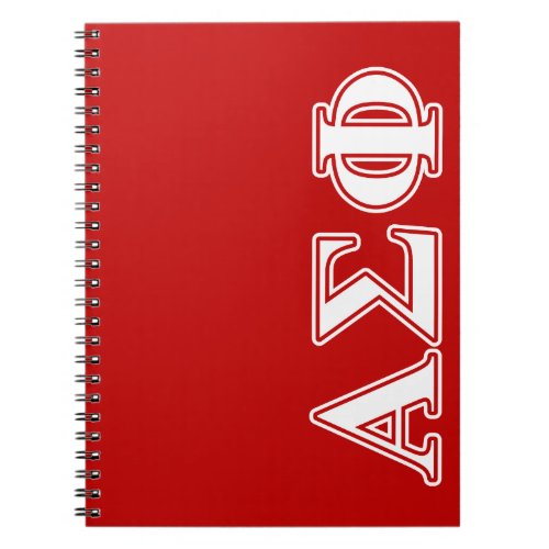 Alpha Sigma Phi White and Red Letters Notebook