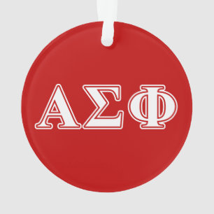 Alpha Sigma Phi White and Red Letters Ornament