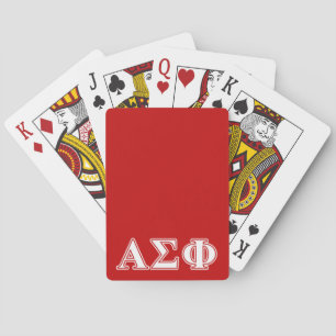 Alpha Sigma Phi White and Red Letters Poker Cards