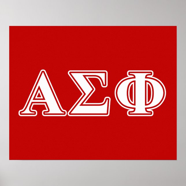 Alpha Sigma Phi White and Red Letters Poster (Front)