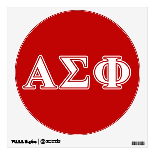 Alpha Sigma Phi White and Red Letters Wall Sticker