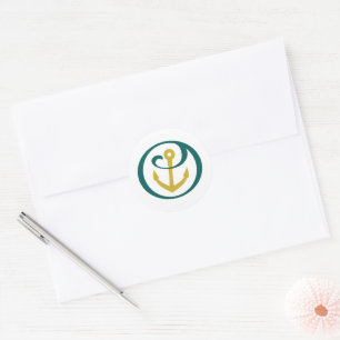 Alpha Sigma Tau Anchor Classic Round Sticker