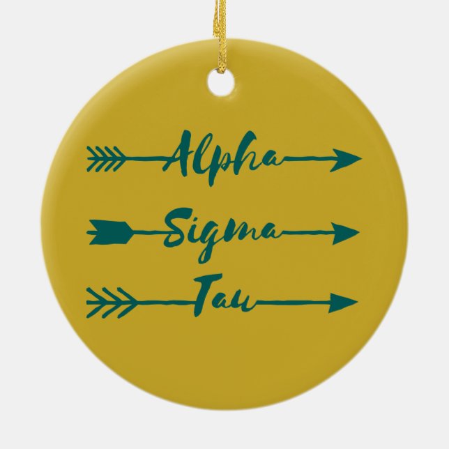 Alpha Sigma Tau Arrow Ceramic Ornament (Back)