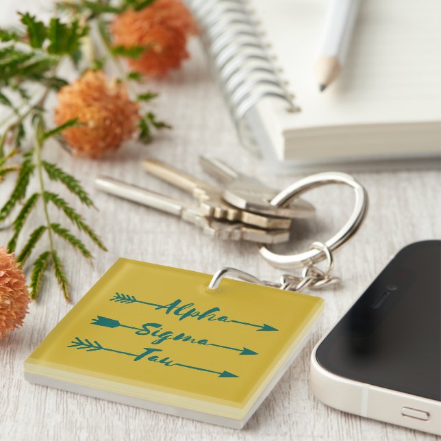 Alpha Sigma Tau Arrow Keychain (Front Right)